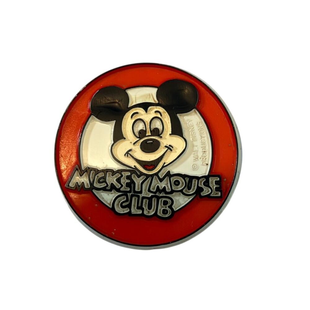 Vintage 1970's Mickey Mouse Club Pinback Button Plastic Walt Disney Productions